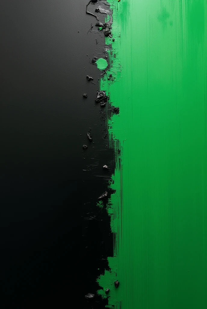 A photo in which one side is painted with black and other is painted with green
Not a pic of any object only plain colors