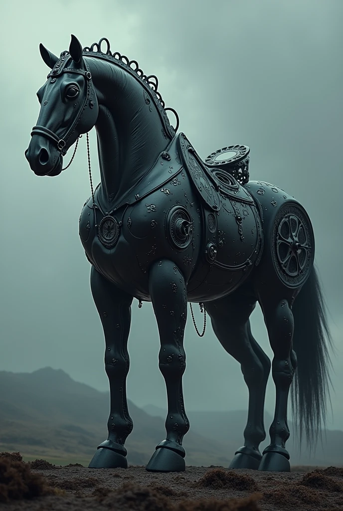 Combine black shining horse and bike to form a big monster that it looks forming many layers of system