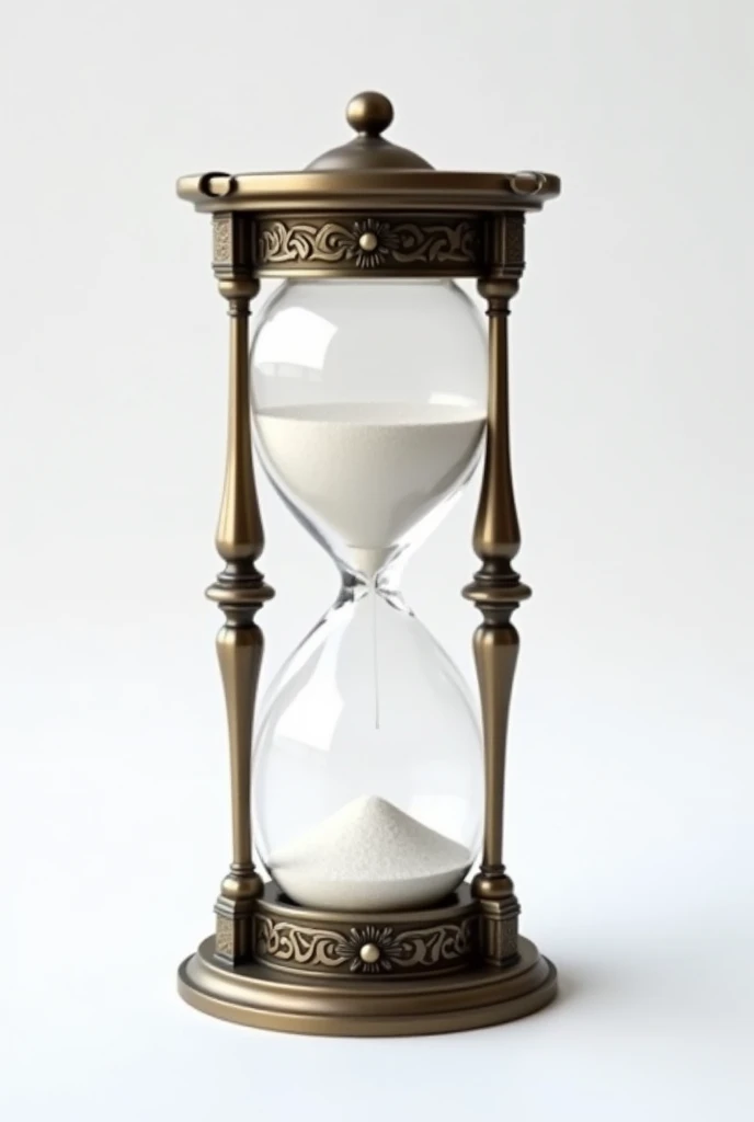 Hourglass with sugar WHITE BACKGROUND
