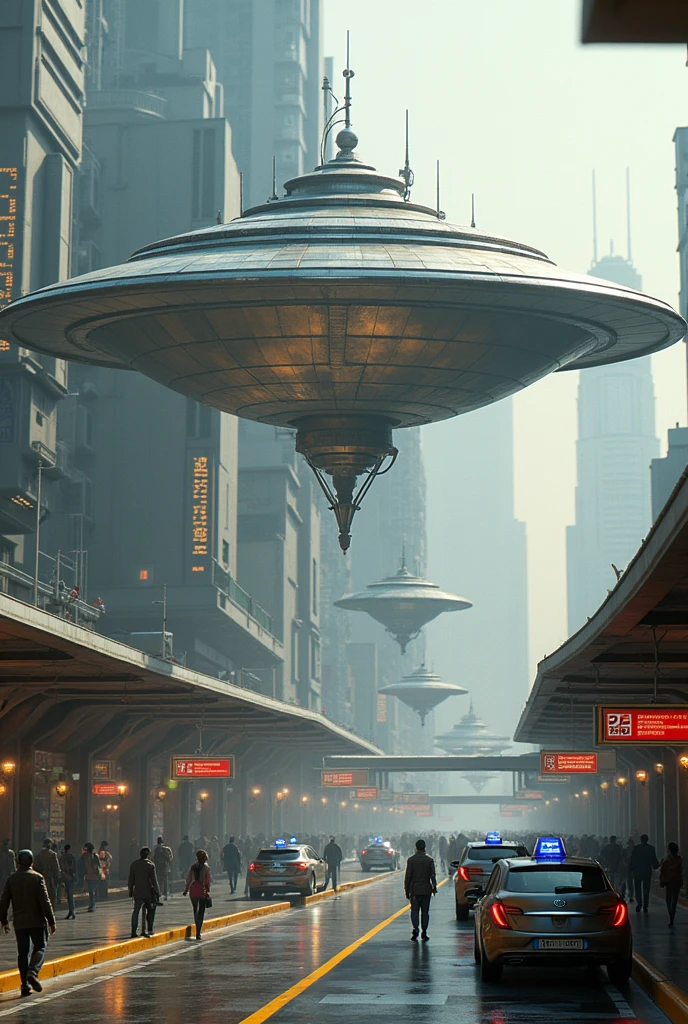 Alien ship with taxi rank