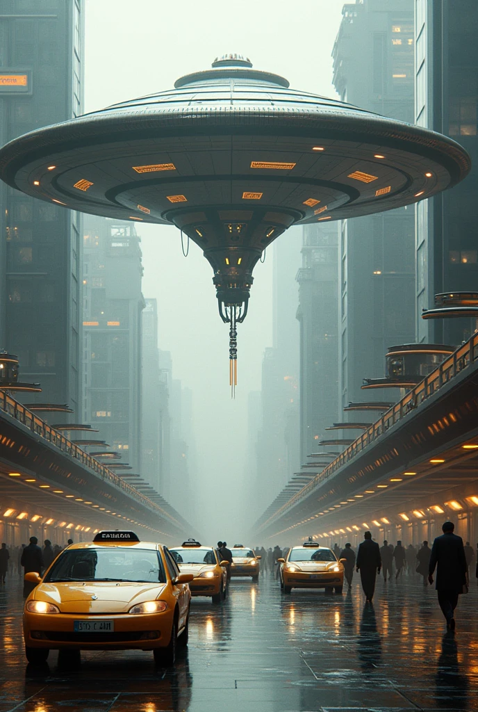 Alien ship with taxi rank
