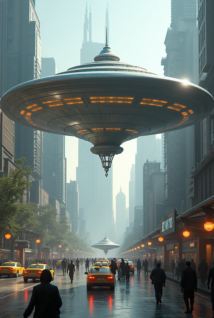 Alien ship with taxi rank