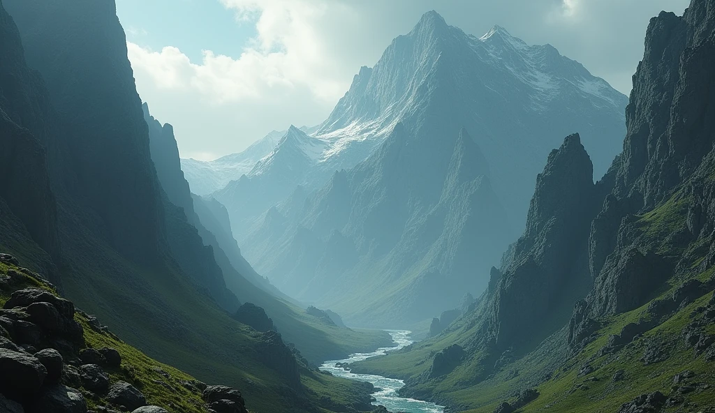 There is a mountain that is too steep to climb,There are many strange beasts in the mountains(best quality,4K,8k,High level,masterpiece:1.2),Ultra Detailed,(lifelike,Photo real,Photo real:1.37)