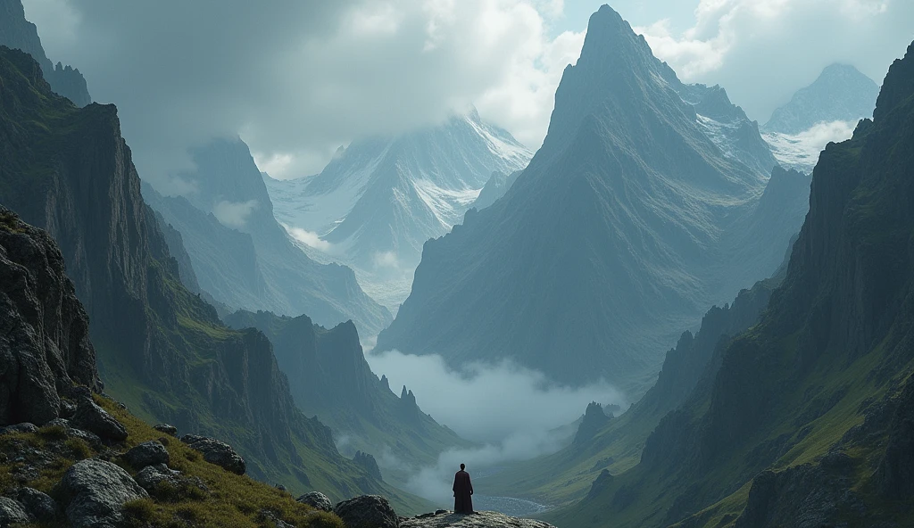 There is a mountain that is too steep to climb,There are many strange beasts in the mountains(best quality,4K,8k,High level,masterpiece:1.2),Ultra Detailed,(lifelike,Photo real,Photo real:1.37)