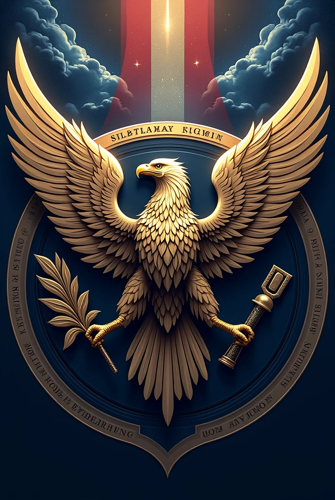 Neo-imperial style Aerospace Force crest insignia, HD art,HD vector, Vector Illustration. Military Insignia 