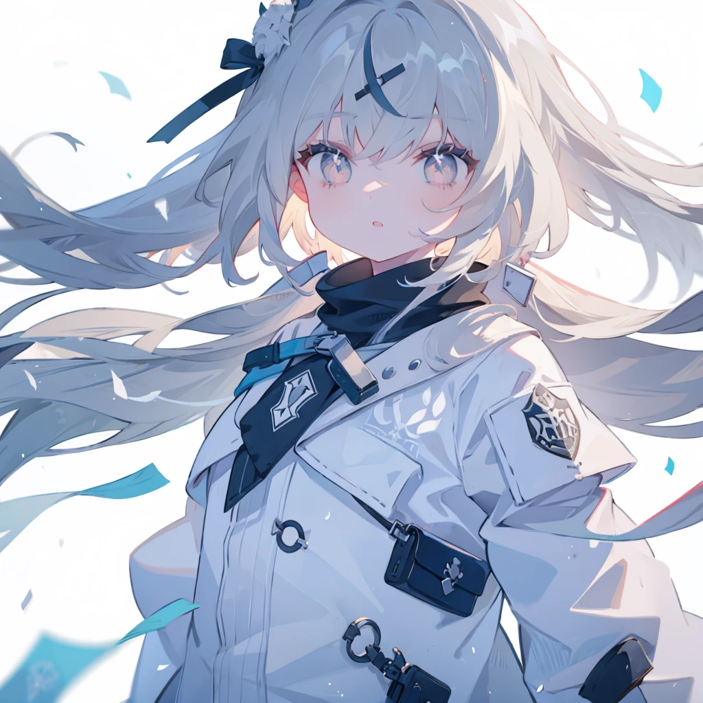 1girl, White eyes, White background