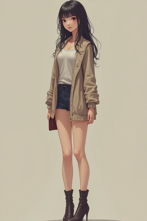 ((best quality)), ((masterpiece)), (detailed), High school girl {{{{{whose legs are 80% of her height}}}}}, very short upper body, {{{{{180cm}}}}}, real girl, sexy, slender