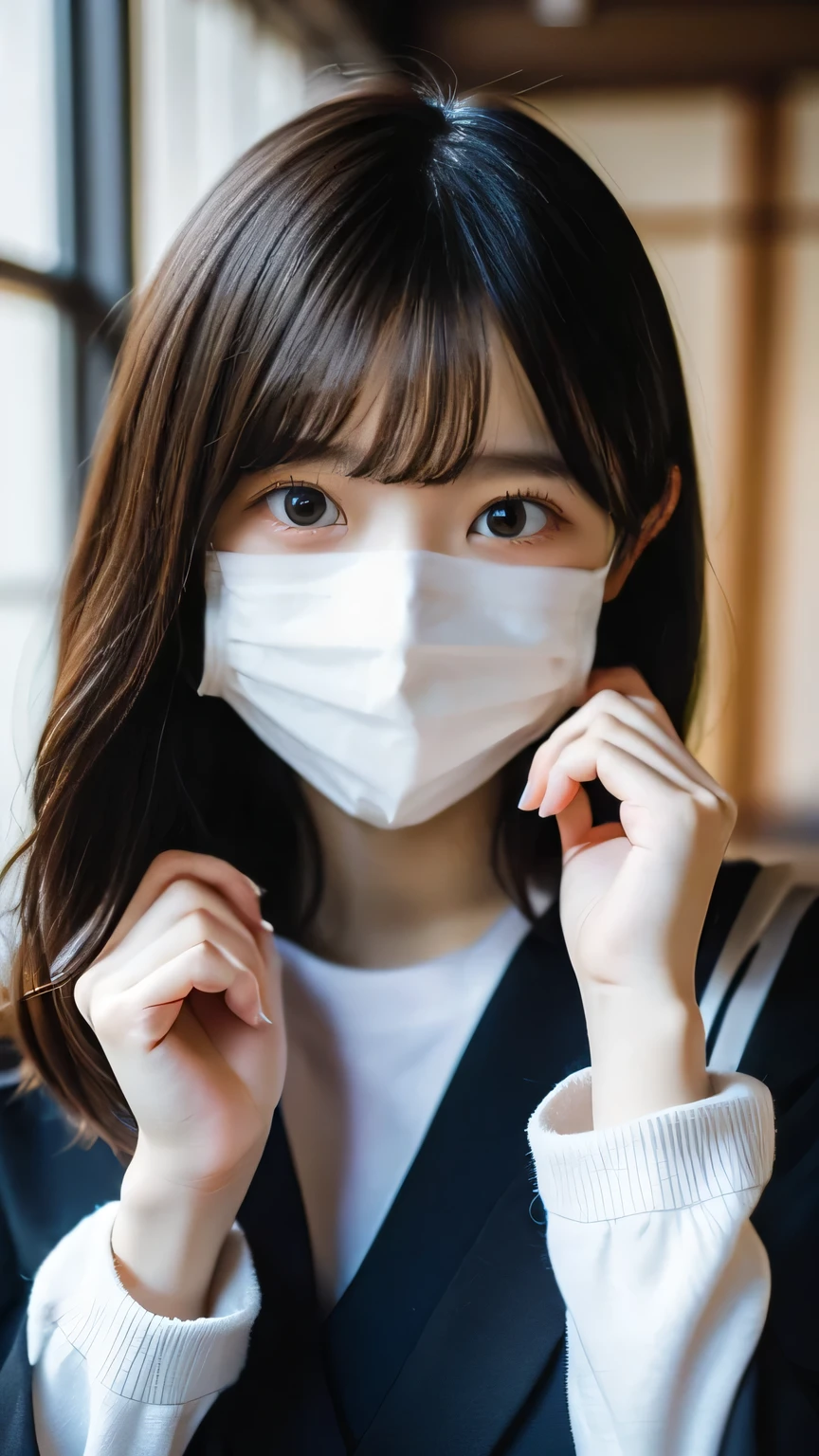 op quality, 1 beautiful japanese woman,mouth masked,