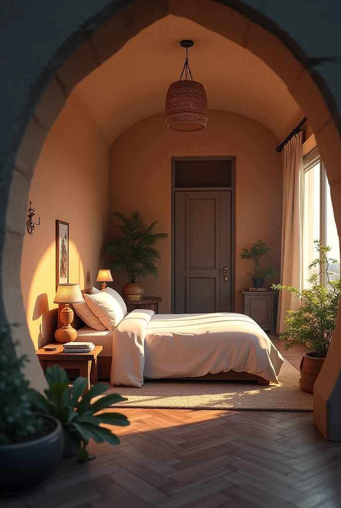 Beds inside a building
