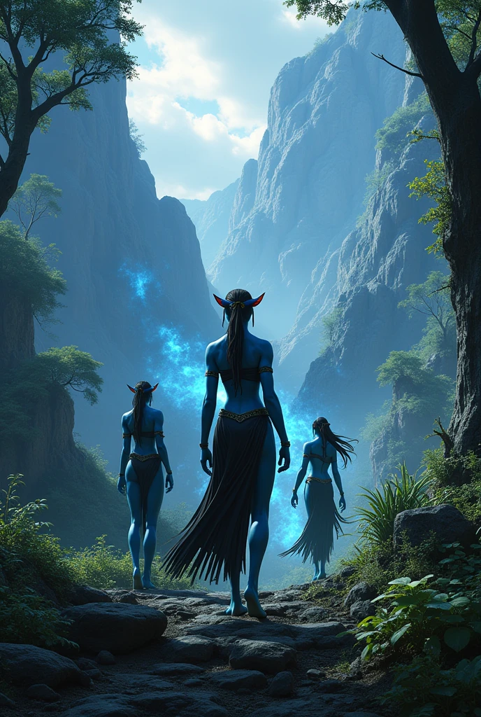 Highly detailed RAW color photo, Rear Angle, Full Body, of (1 female dragonborn druid, wearing torn skirt, horns on head blue skin), outdoors, (hunched over the rocky edge, looking at the Orc structure), on an exotic alien planet from Dungeons and Dragons, toned body, small ass, (Dungeons and Dragons), (highly detailed, hyperdetailed, intricate), (flare lens: 0.7), (bloom: 0.7), particle effects, raytracing, cinematic lighting, shallow depth of field, shot on a Sony a9 II, 24mm wide-angle lens, sharp focus, cinematic film still from Jurassic Park 2022, (sweaty skin)