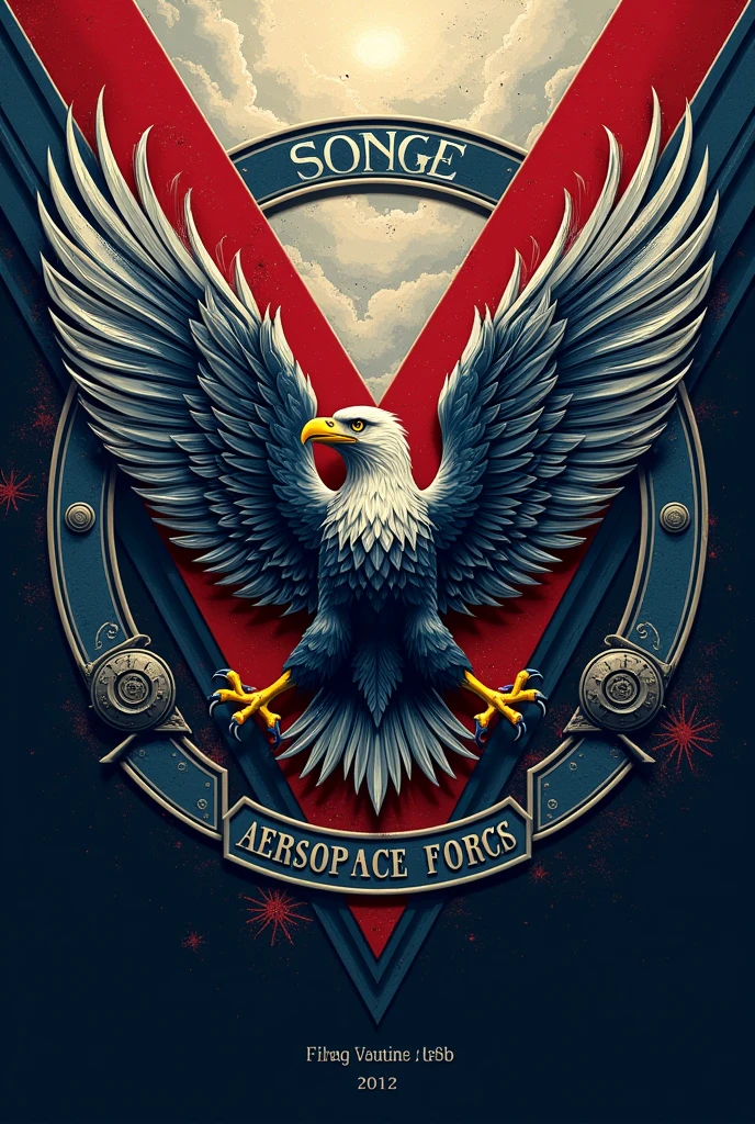 Neo-imperial style Aerospace Force crest insignia, HD art,HD vector, Vector Illustration. Military Insignia