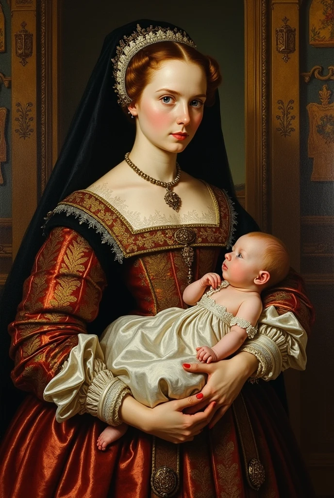 Oil painting, 16th century, wet nurse