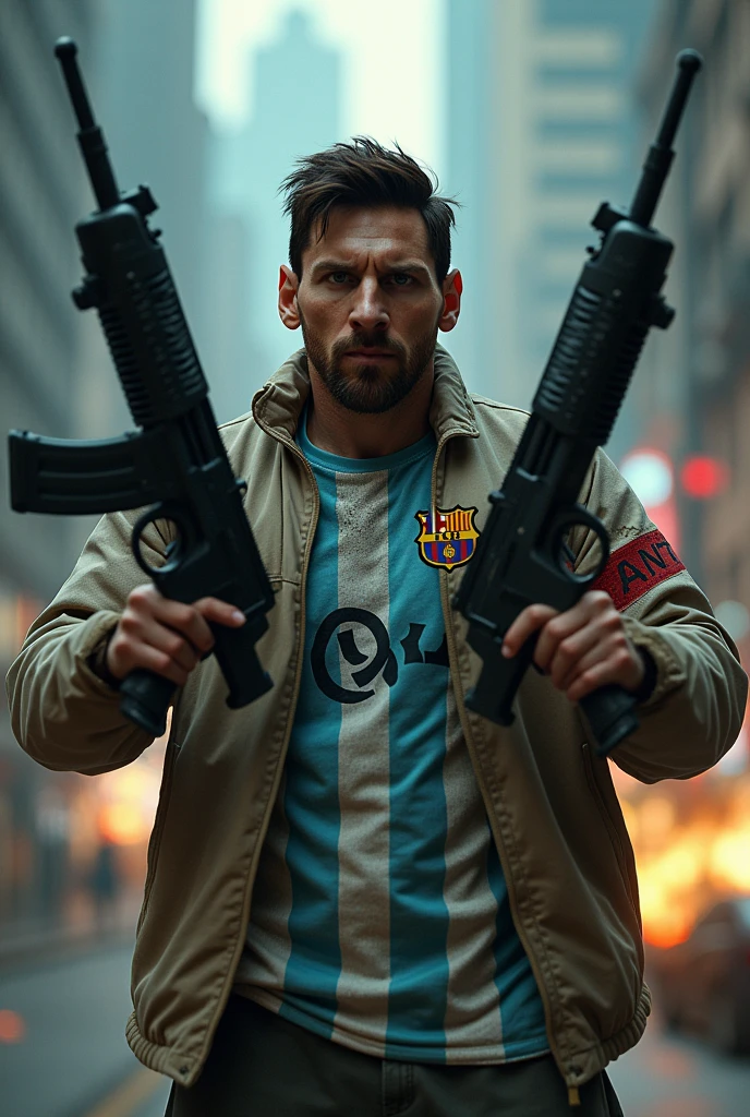 Messi is fighting with two big gun