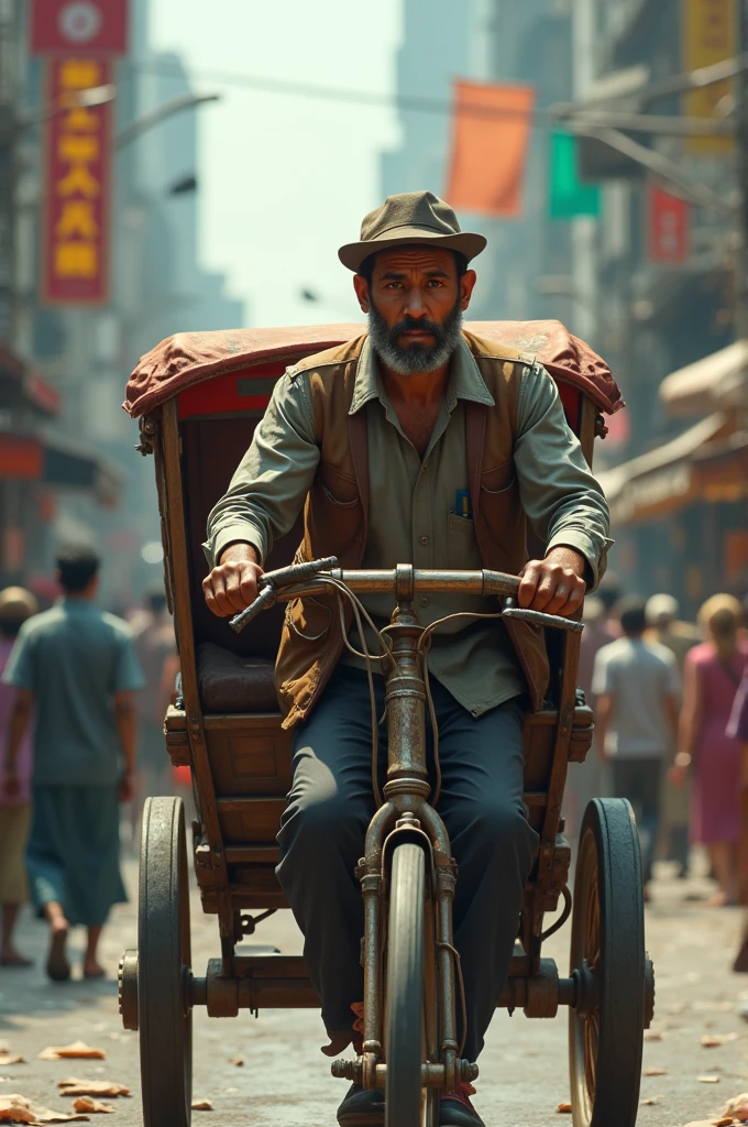 Rickshaw with man for youtube thumbnail