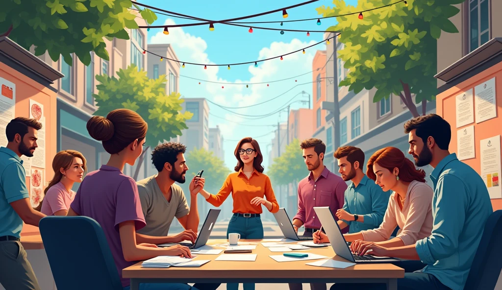 Working together in community project 