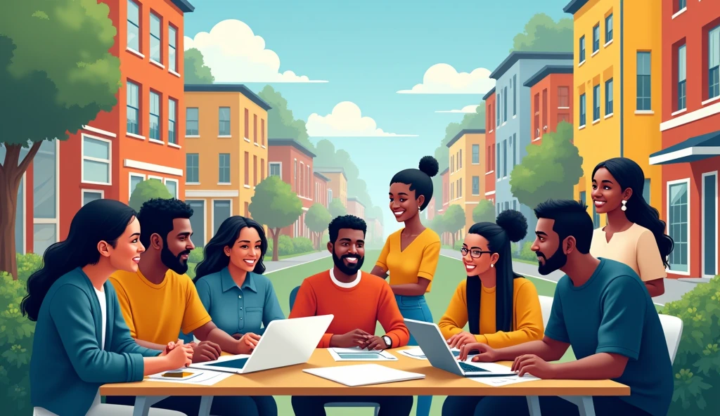Working together in community project