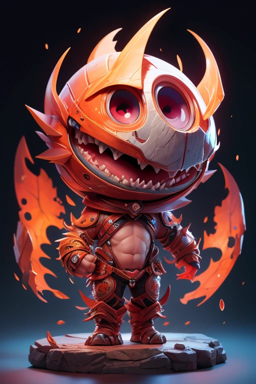 Create a monster image, a small, big-headed, baby monster.. The body is transparent and can be seen through. The image is sharp and detailed., with beautiful colors.. With arms, leg, eyes, mouth, พื้นหลังสีlegว