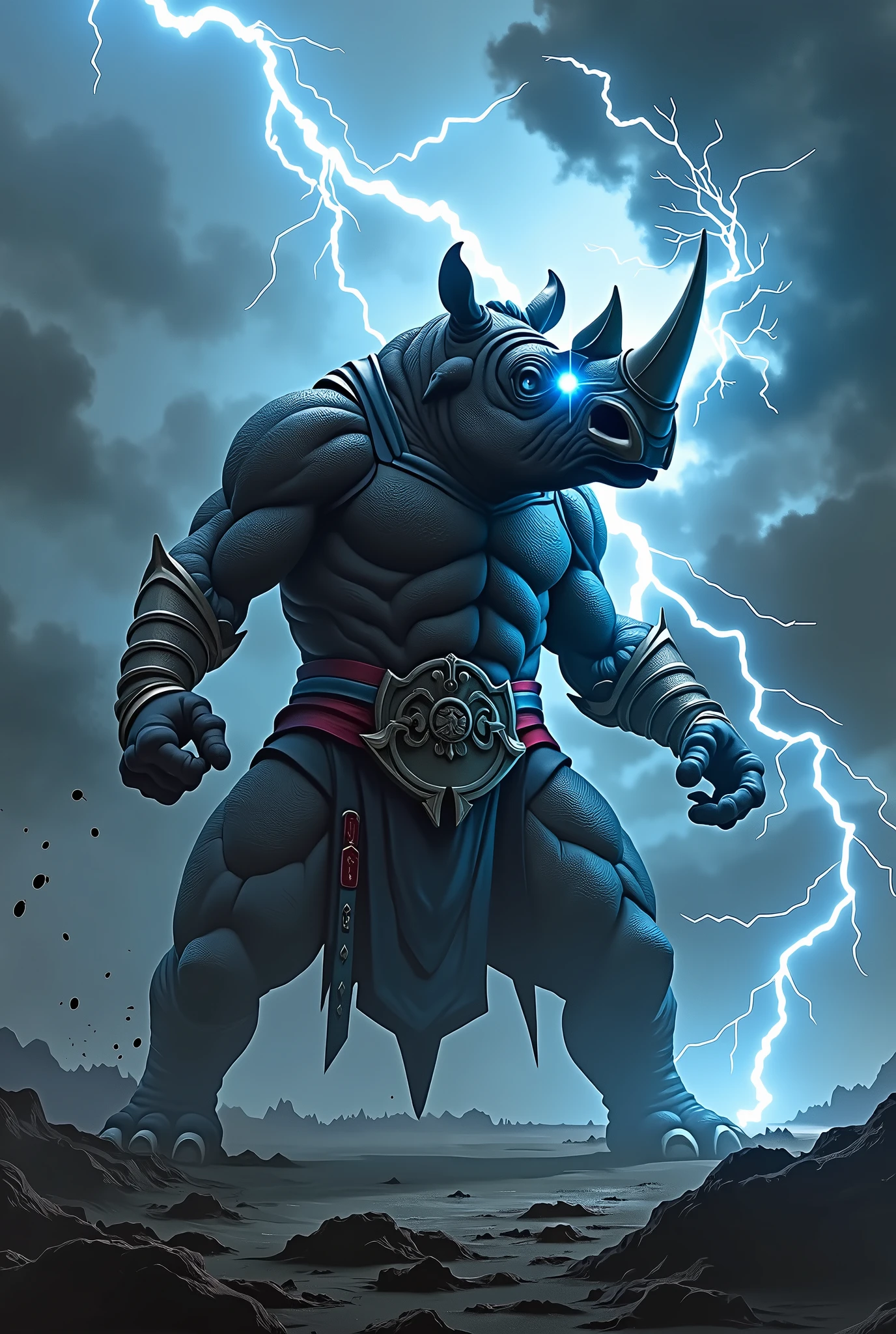 Ninja rhino with lighting power