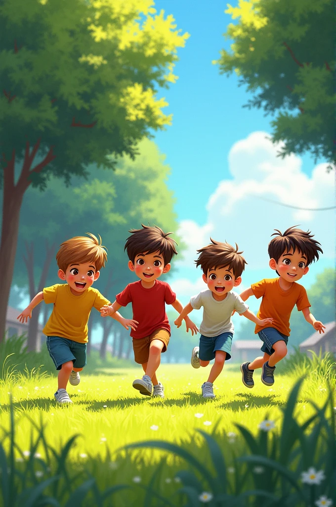 A four
boys playing in ground