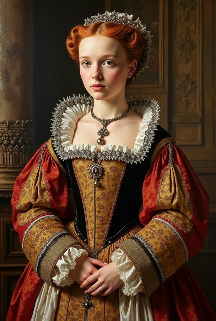 An oil painting of queen Elizabeth daughter of Anne Boleyn from the other Boleyn girl