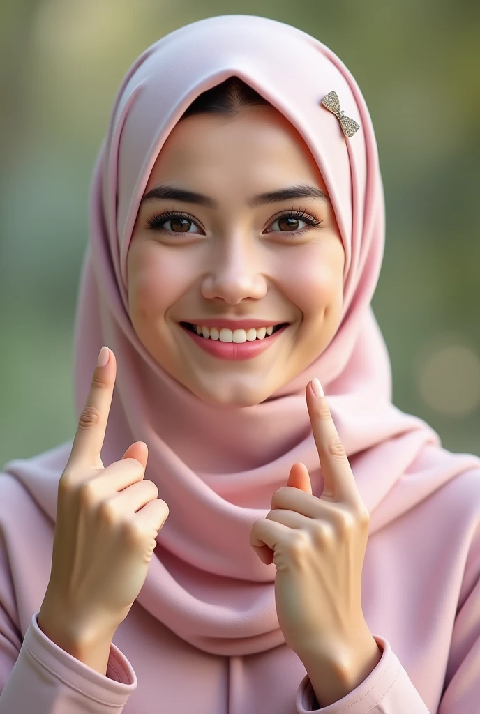 make me a photo of a woman wearing a hijab posing like a nazi salute