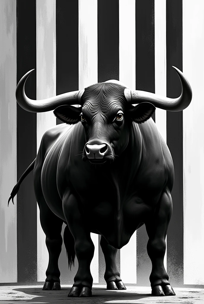 background black and white bars and bull