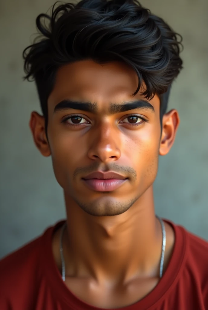 Dimond face shape indian 20 year-old boy image (( realistic )
