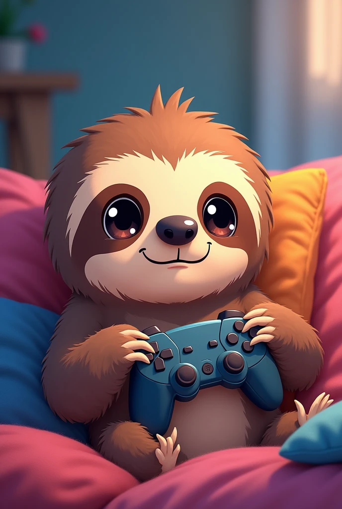 Anime Sloth playing game