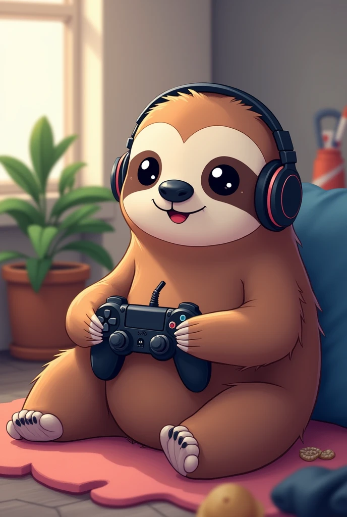 Anime Sloth playing game for YouTube profile