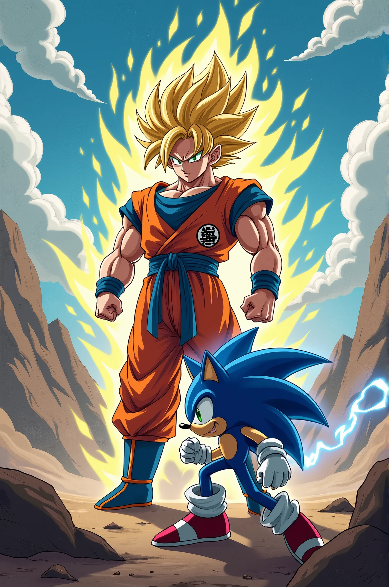 Goku and sonic battle