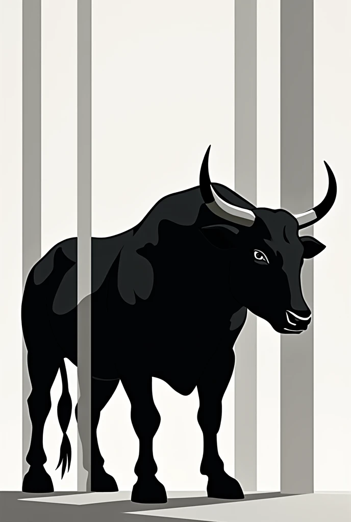 black and white bars and bull