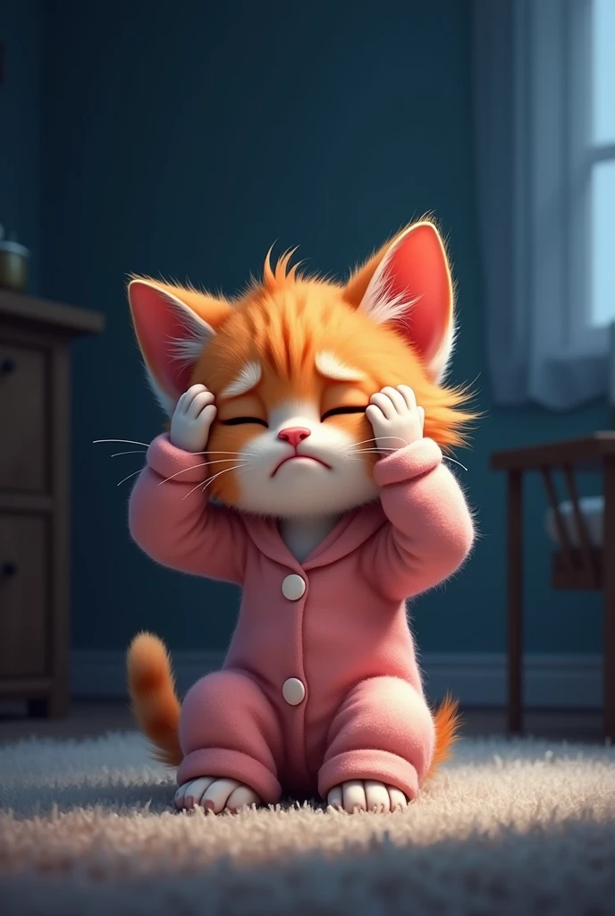 A Orange Realistic cute kitten 
