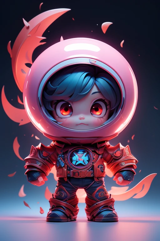 Create a monster image, a small, big-headed,  monster.. The body is transparent and can be seen through. The image is sharp and detailed., with beautiful colors.. With arms, leg, eyes, mouth, พื้นหลังสีlegว