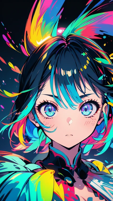 high quality, 8K Ultra HD, generate a vibrant canvas illuminated by a cascade of colorful and iridescent bioluminescence, forming the silhouette of a captivating Chinese woman, The dynamic lines and patterns, reminiscent of a biological dance, weave together to create a harmonious fusion of biology and art. The bioluminescence, in hues ranging from electric blues to radiant reds and vivid greens, breathes life into the woman's form, Her darkened silhouette emerges as a synthesis of the iridescent bioluminescence, a testament to the seamless integration of colorful biology and extreme beauty in your masterful creation, highly detailed, bright HDR highlights create a rim of light around the silhouette.
