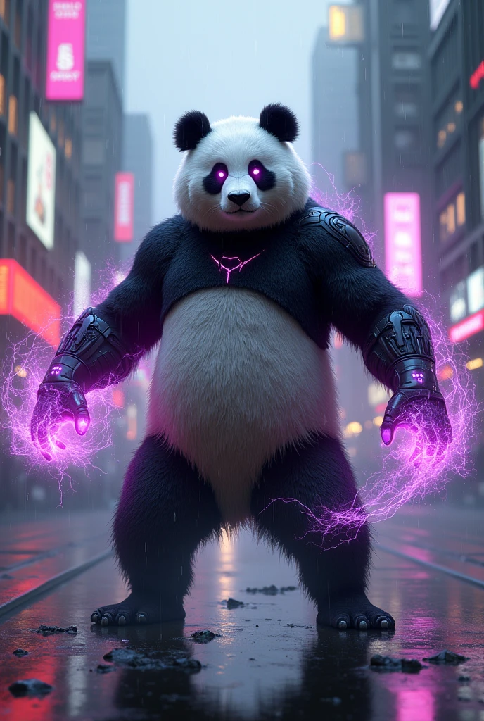 Panda one piece cyberpunk , Aura dark energy