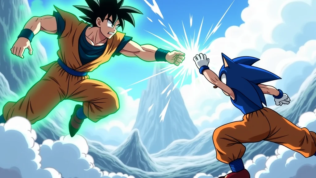 Goku and Sonic fighter each other