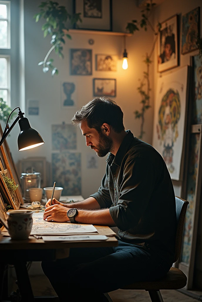 Artist who expresses his ideas to create something