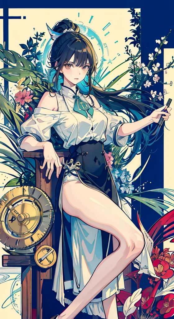 noon, In class, Two female proctors walked into the classroom, Bare shoulders,Real details, Holding a top-secret document bag, Two people wearing white T-shirts、Extra large breasts,, Big Ass, Long hair, Ponytail, blond, Long-legged female invigilator, The female proctor looks at the camera, Sweating profusely, Clothes are soaked, Art Nouveau style((Xinhaicheng), CGSTATION popularity, Shinkai Makoto H 2160,Inspired by Border Guard,Shinkai Makoto,plan,Guwitz's style,High-quality images,4K,8k,solve,((Leaning against the wall,Sideways posture))