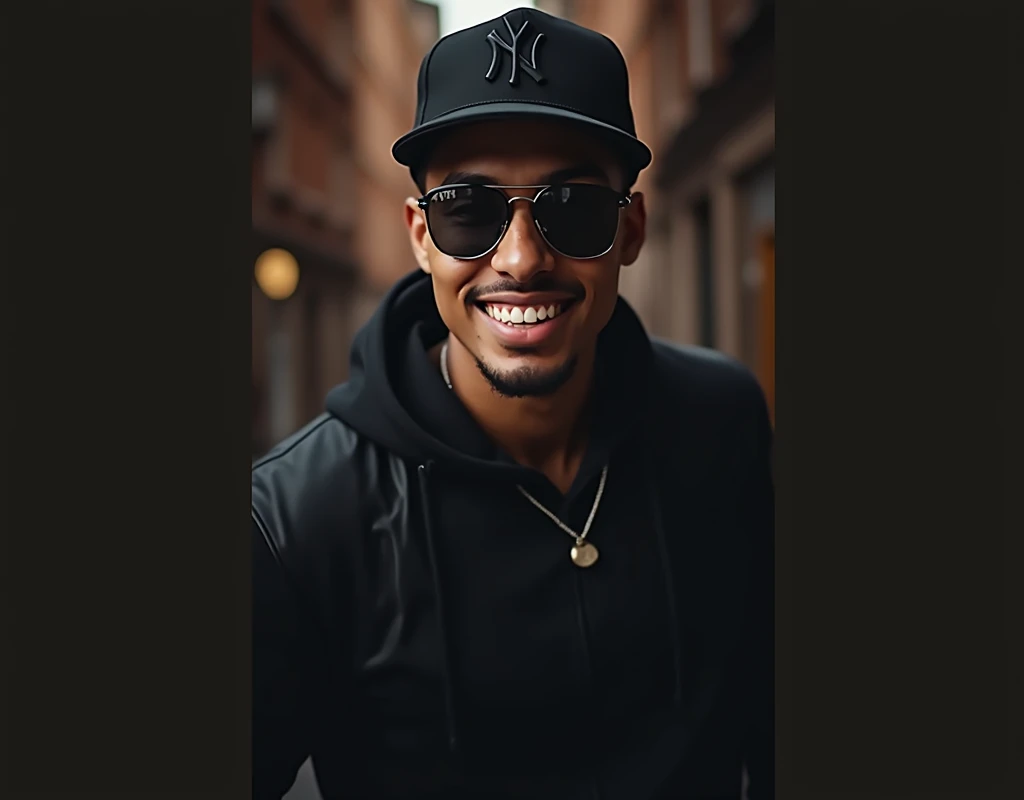 40 year old Rapper , smile, fair skin,