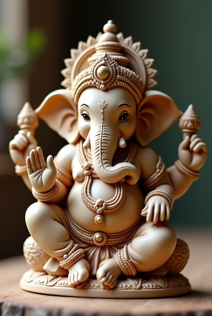 Make a short clay Ganesha making DIY video with steps and precautions. Make it realistic.