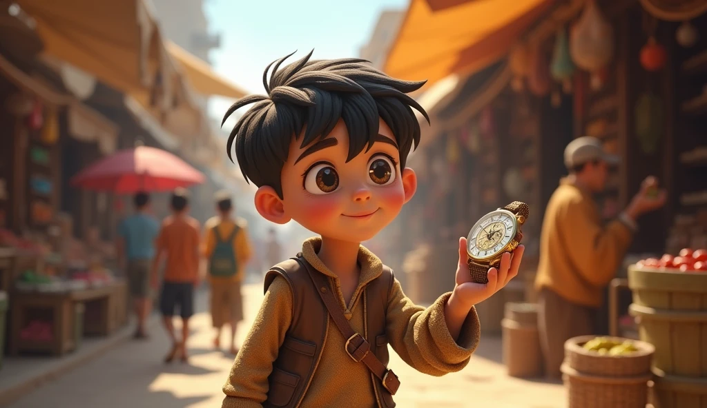 Young son took his watch to the market. He asked the price of the watch everywhere.