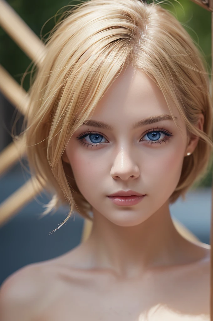 (topless:1.3),(masterpiece: 1.2, Highest quality), Realistic, (Realistic Picture, Intricate details, Depth of written boundary), Highest quality, masterpiece, Very detailed, Semi Realistic, 1 girl, Mature Woman, 2, Blonde Short Hair, The left eye is covered with hair, blue eyes, King&#39;s Clothes, Red Cape, Slim figure, A crown made of precious gold, Document reading and markup, Goose hair pen, Office Table, Soft bench