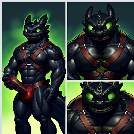 Create a screaming sacred of growing up long comic od bigger and more massive muscular Toothless fucking hard in mount mouth Spyro The dragon story Before and after a Huge growing muscles story ripping harness głowing Spyro the dragon packed muscular anthro Toothless standing and muscular anthro Spyro the dragon standing each other and masturbating Looking scared of situacion wearing tight harness on body BDSM bondage huge cock even more muscular anthro dragon pleasure moan bigger Toothless muscular Furry depicted as Toothless from How to Train Your Dragon. His body is entirely covered in black, shimmering scales, and his eyes gleam with a bright, emerald green hue. His chest is well-defined and powerful, and he has noticeable breasts, adding to his unique appearance. With a contented expression on his face, Toothless appears calm and friendly. Despite his intimidating appearance, he maintains a playful and cheerful demeanor. [ A fully-realized, scaly Furry interpreted as Toothless from How to Train Your Dragon. His body boasts an impressive musculature, all hidden beneath glossy, coal-black scales