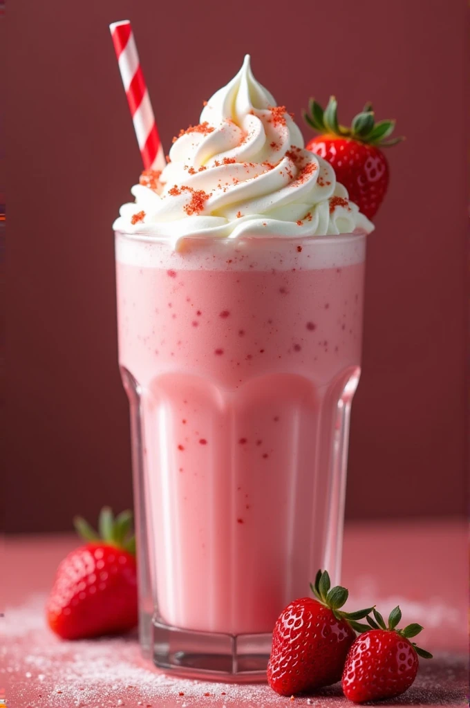 Un milkshake saveur fraise chantilly 