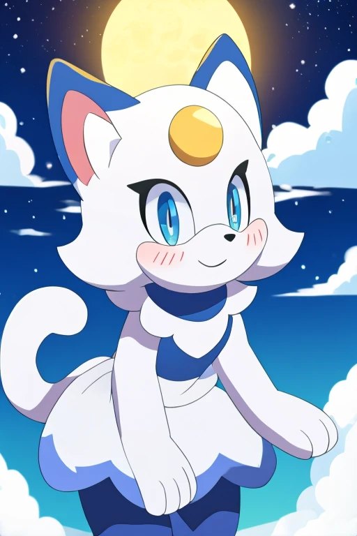 Furry female snowy cat alola pokemon sun and moon fluffy sonic style 