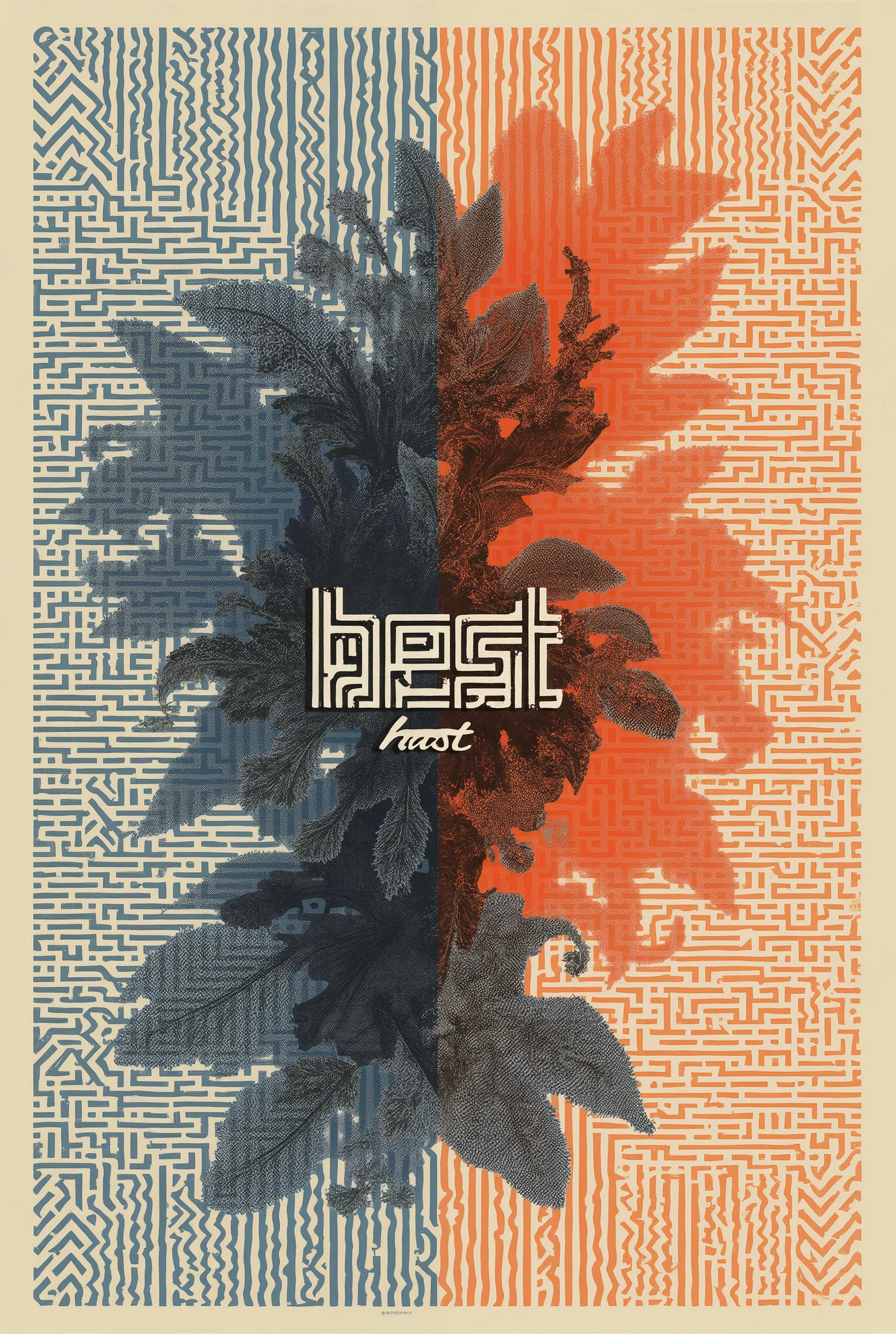 make pattern texture design with hidden message,
the hidden message is "best"