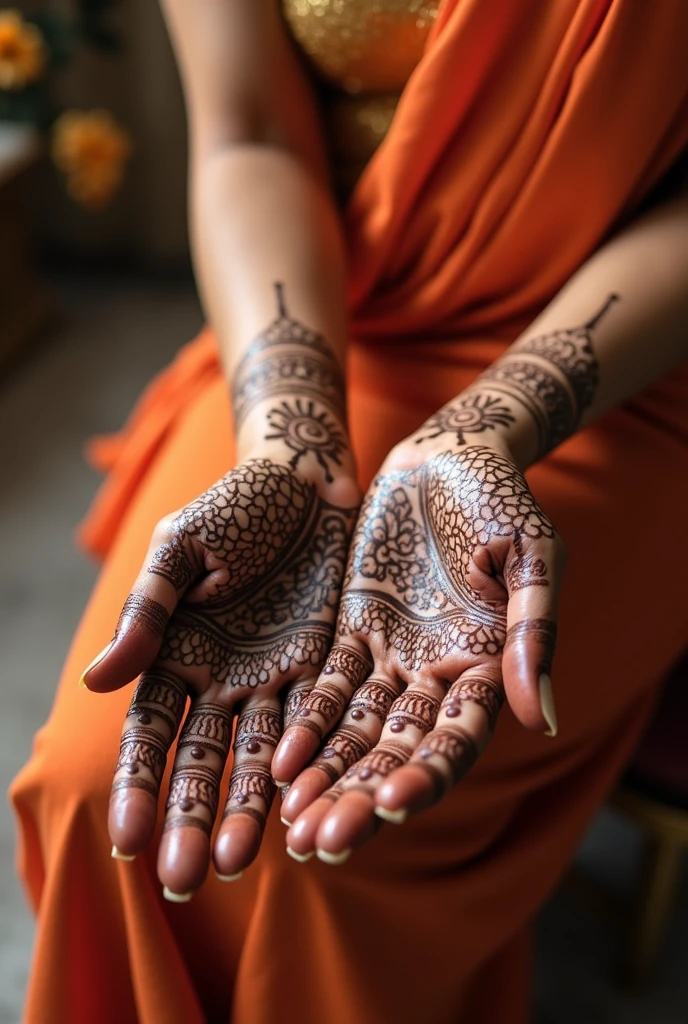 generate more Karwa Chauth Special mehndi design on hand