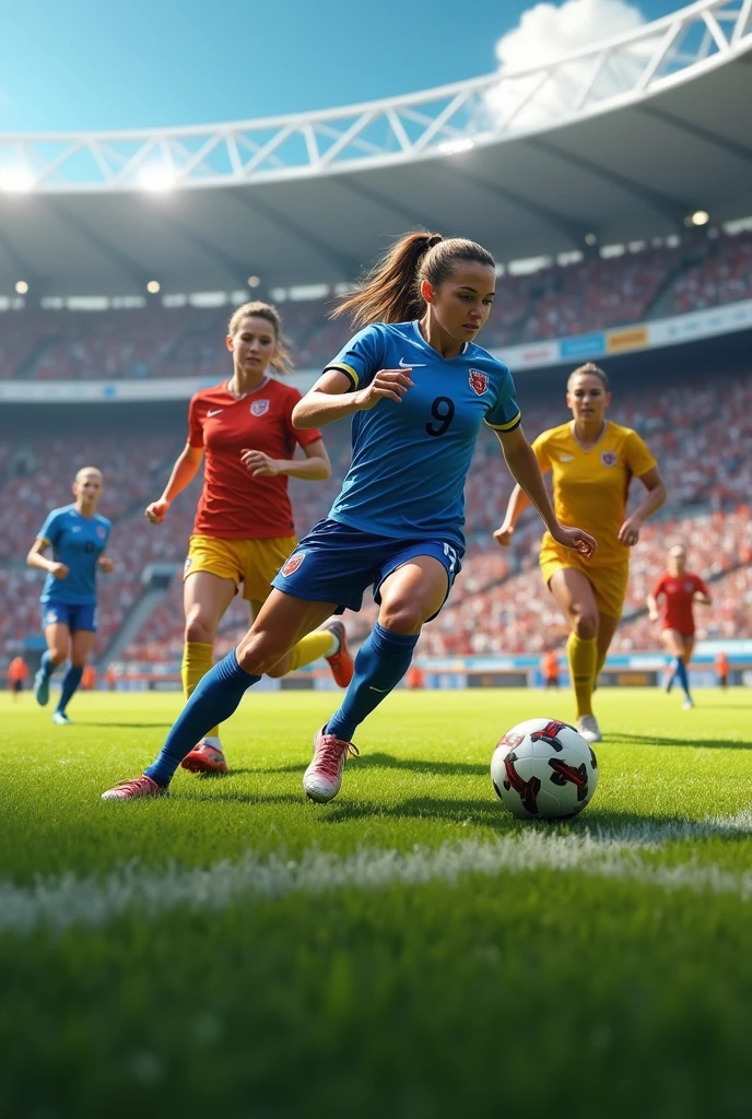 Women football players
