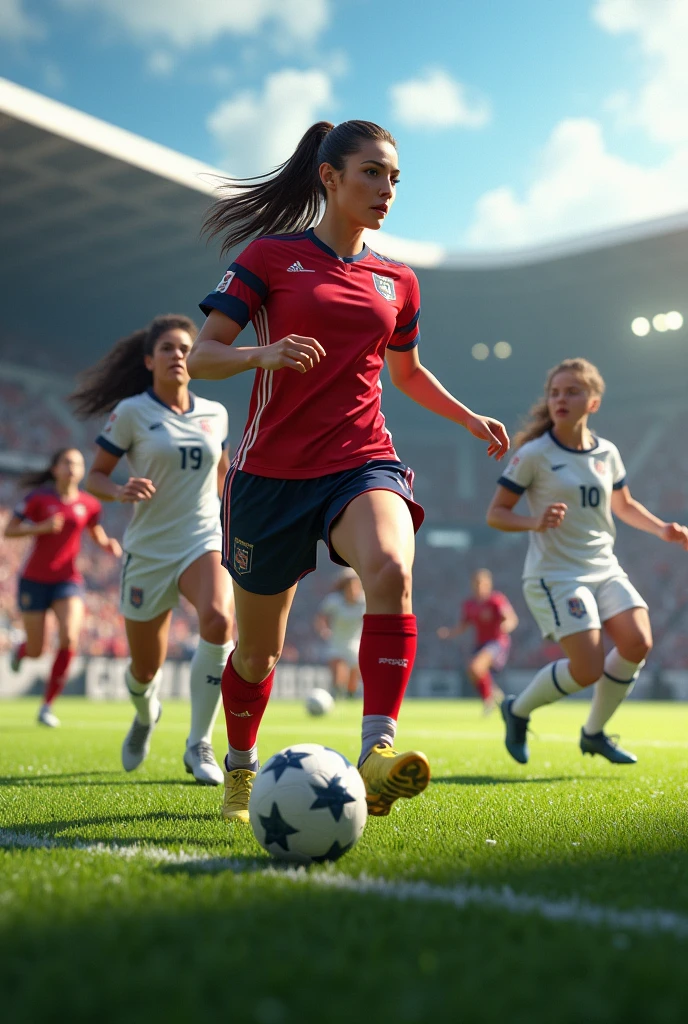 Women football players
