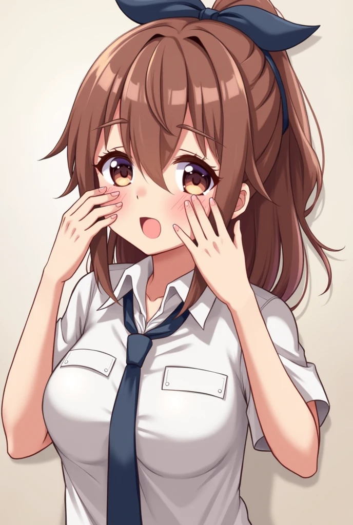 (1girl, tachibana himeko, K-On!), beautiful detailed eyes, black eyes, (tareme), (opened mouth), nsfw, curvy, Slender, (close-up mouth), Highest quality, Super detailed, masterpiece, Ultra-high resolution, 8k, Embarrassing, blush, Lovely, (With tears in her eyes and her mouth open), Sticky saliva